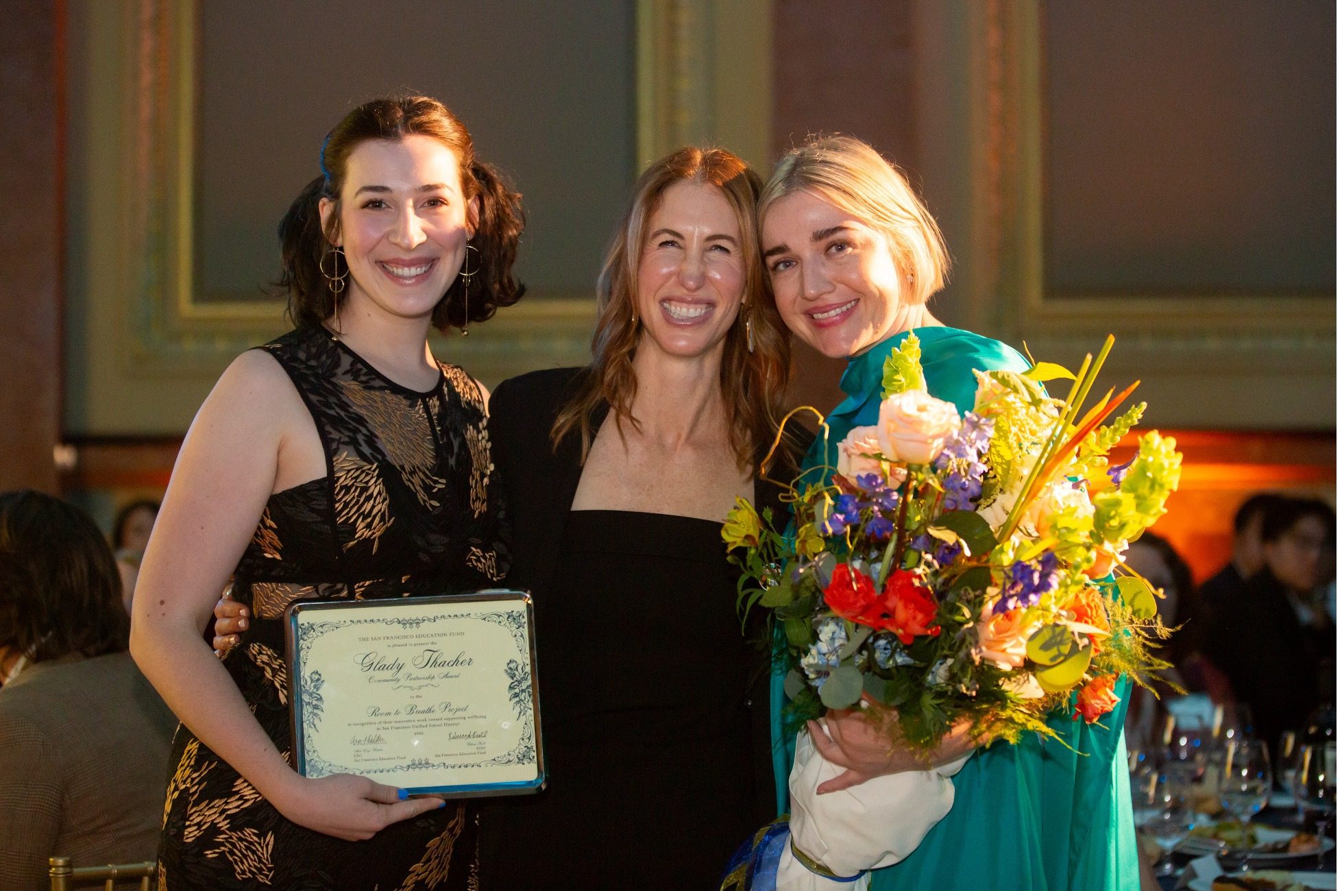 group photo of liz waller, ann welden, and sophia kokores