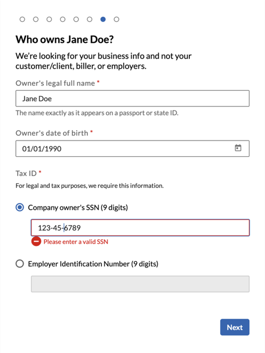 Bill.com setup screen 7.